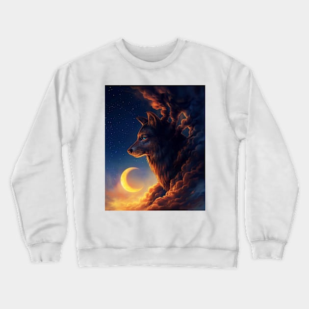 Night Guardian Crewneck Sweatshirt by jojoesart